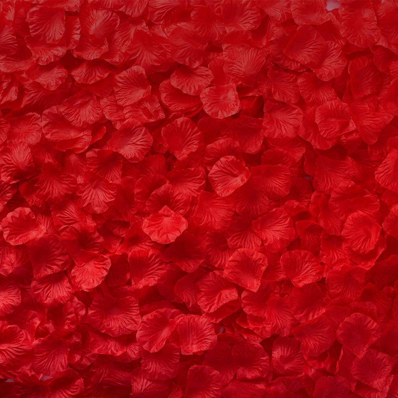 BESKIT Artificial Silk Rose Petals for Romantic Night, Wedding, Party, Anniversary Flower Decorations (Red, 3000 PCS) - Image 3